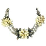 Miriam Haskell - Collana con perle d'acqua dolce a forma di stazione