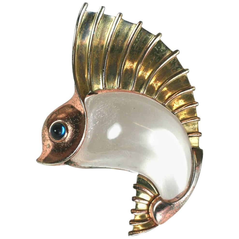 Trifari Jelly Belly Sailfish Clip Brooch, Norman Bel Geddes For Sale