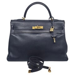 2004 Hermes Blue Indigo Swift Retourne Kelly 35 Bag