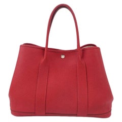 Hermes Garden Party 36 Sac à main en cuir de veau rouge 2015