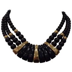 Napier Black Gold Stone Necklace 11