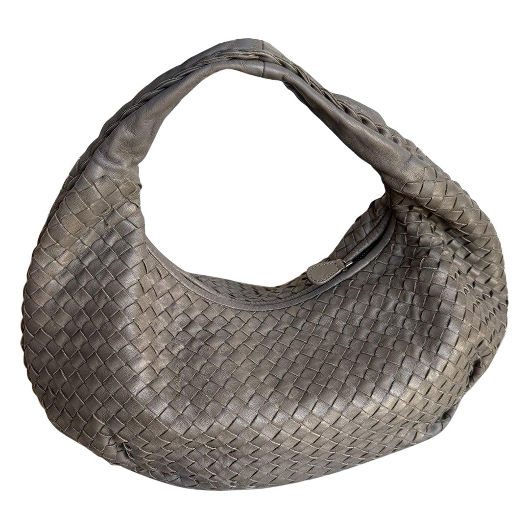 Bottega Veneta Vientre Hobo Intrecciato Piel Gris Mediana 40cm en venta