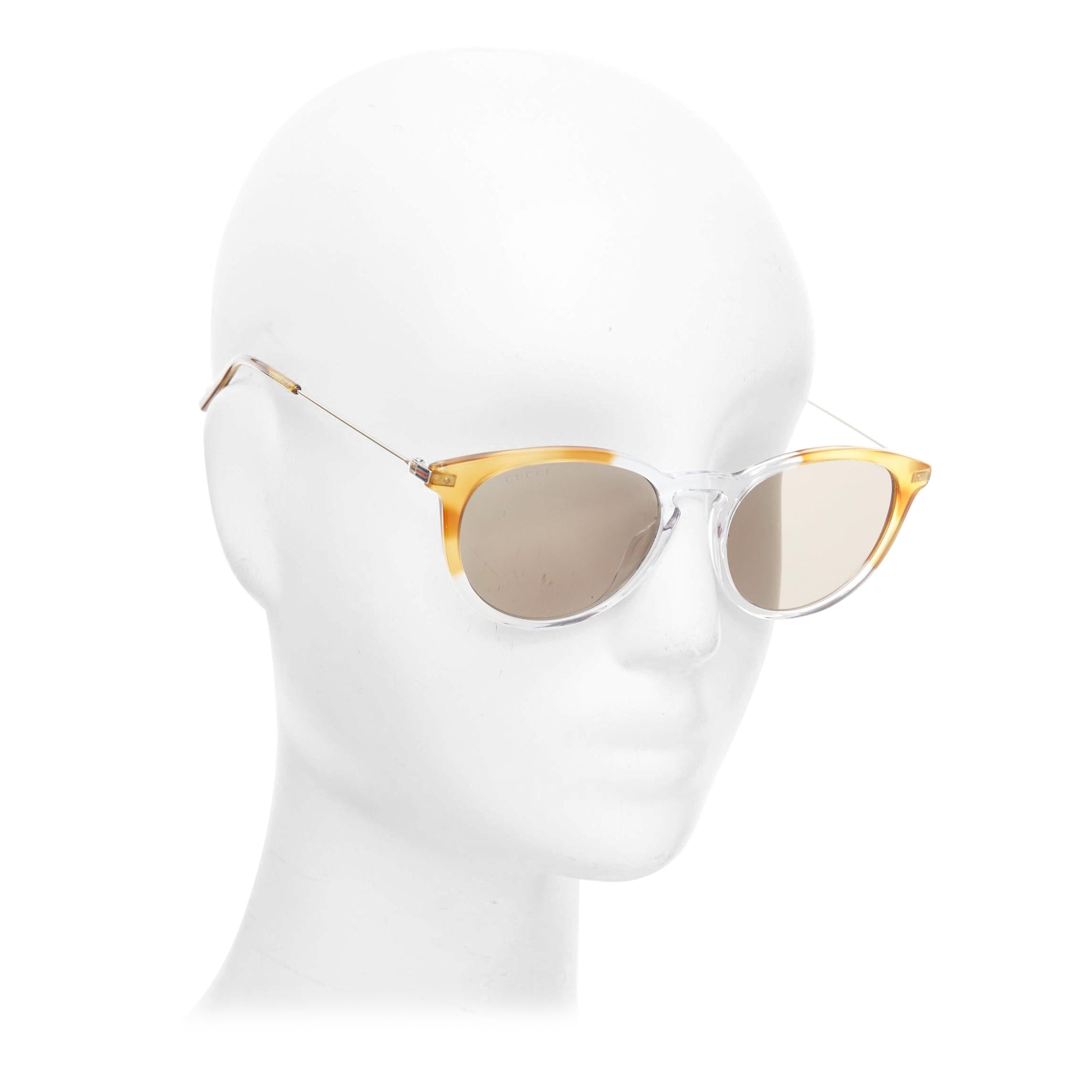 GUCCI GG1048S clear brown ombre frames squoval sunglasses For Sale