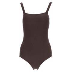 HERMES VINTAGE Martin Margiela Body une pièce en jersey sergé marron FR40 L