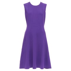 JIL SANDER abito in misto lana viola con pannello di contorno FR40 L