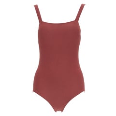 HERMES VINTAGE Martin Margiela orangefarbener einteiliger Bodysuit aus Twill-Jersey FR40 L