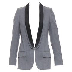 STELLA MCCARTNEY 2011 grey 100% wool triple layer lapel blazer IT36 XXS