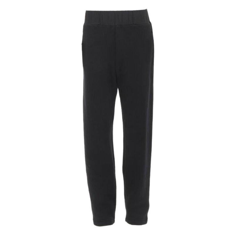 BOTTEGA VENETA black cotton waist band heavy cotton wide leg sweat pants IT48 M For Sale