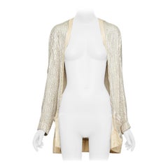 Balenciaga 2006 crema giacca piatta impreziosita da paillettes FR38 M