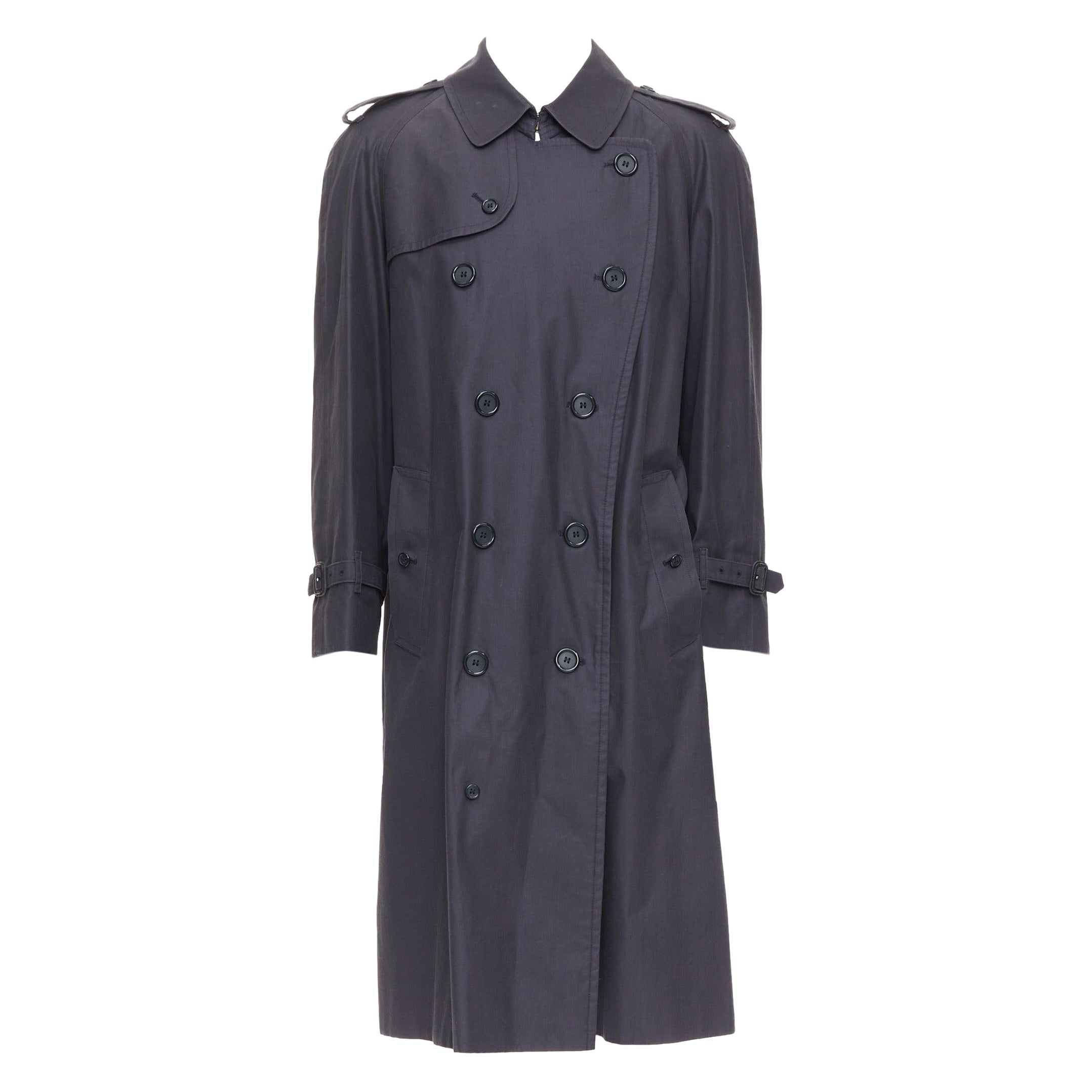 BURBERRY Vintage Made To Measure grey cotton trench coat EU46 S For Sale