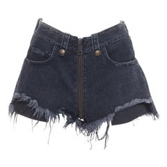 UNRAVEL PROJECT - Pantaloncini corti svasati in cotone grigio con chiusura a zip 25"