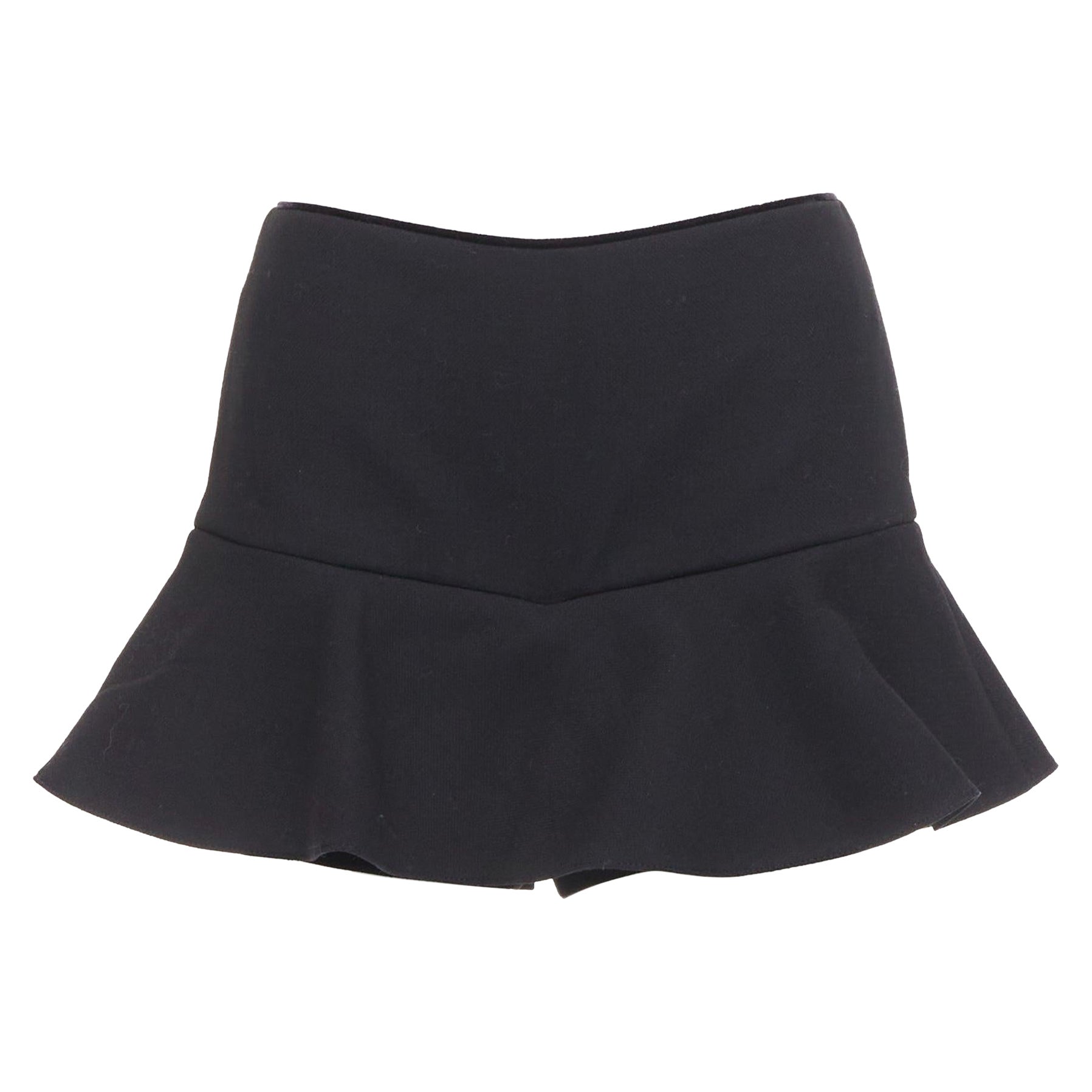 RED VALENTINO black ruffle hem skort shortsIT38 XS For Sale