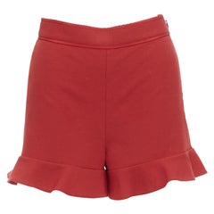 RED VALENTINO rot Rüschensaum hoch taillierte Shorts IT38 XS