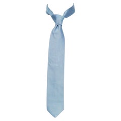 PATEK PHILLIPE 2011 100% silk blue grid jacquard wide dress tie