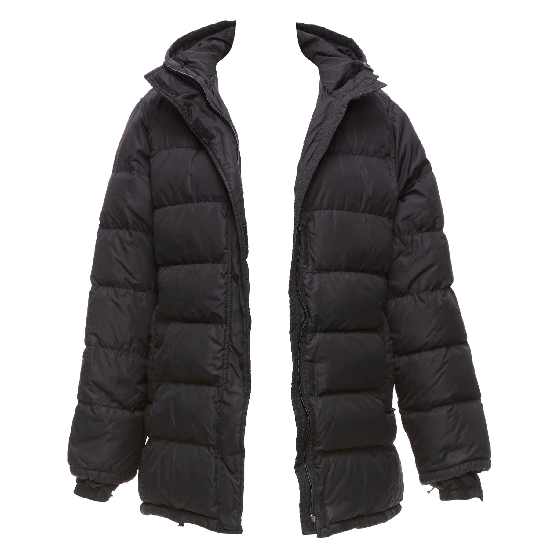 PRADA Sports black nylon down filled hooded puffer jacket IT40 S For Sale