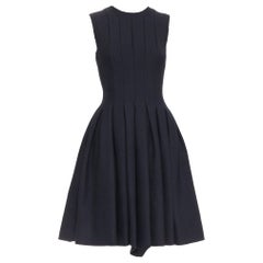 MS MIN abito al ginocchio svasato nero in misto lana Sz2