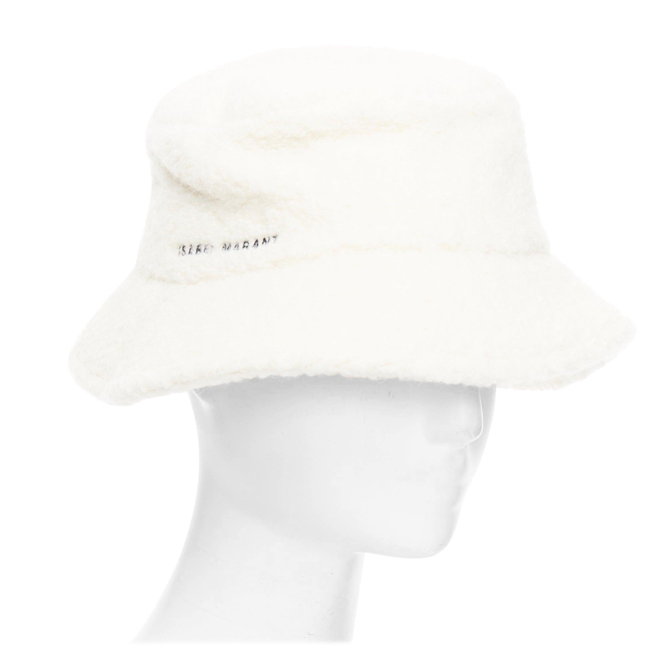 ISABEL MARANT Denji cappello a secchiello con logo in misto lana vergine e alpaca ecrù in vendita