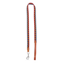 HERMES Medor Slim Dog Leash colorful red blue brown bridle leather