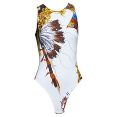 VERSACE Tribute 1992 Traje de baño con estampado indio de colores IT38 XS