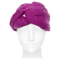 GUCCI Old Hollywood lila Seidenbrokat-Knoten-Turban-Stirnband 57cm M