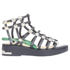 TOGA ARCHIVES PULLA sandalias gladiadoras de plataforma con tachuelas plateadas y enjauladas negras