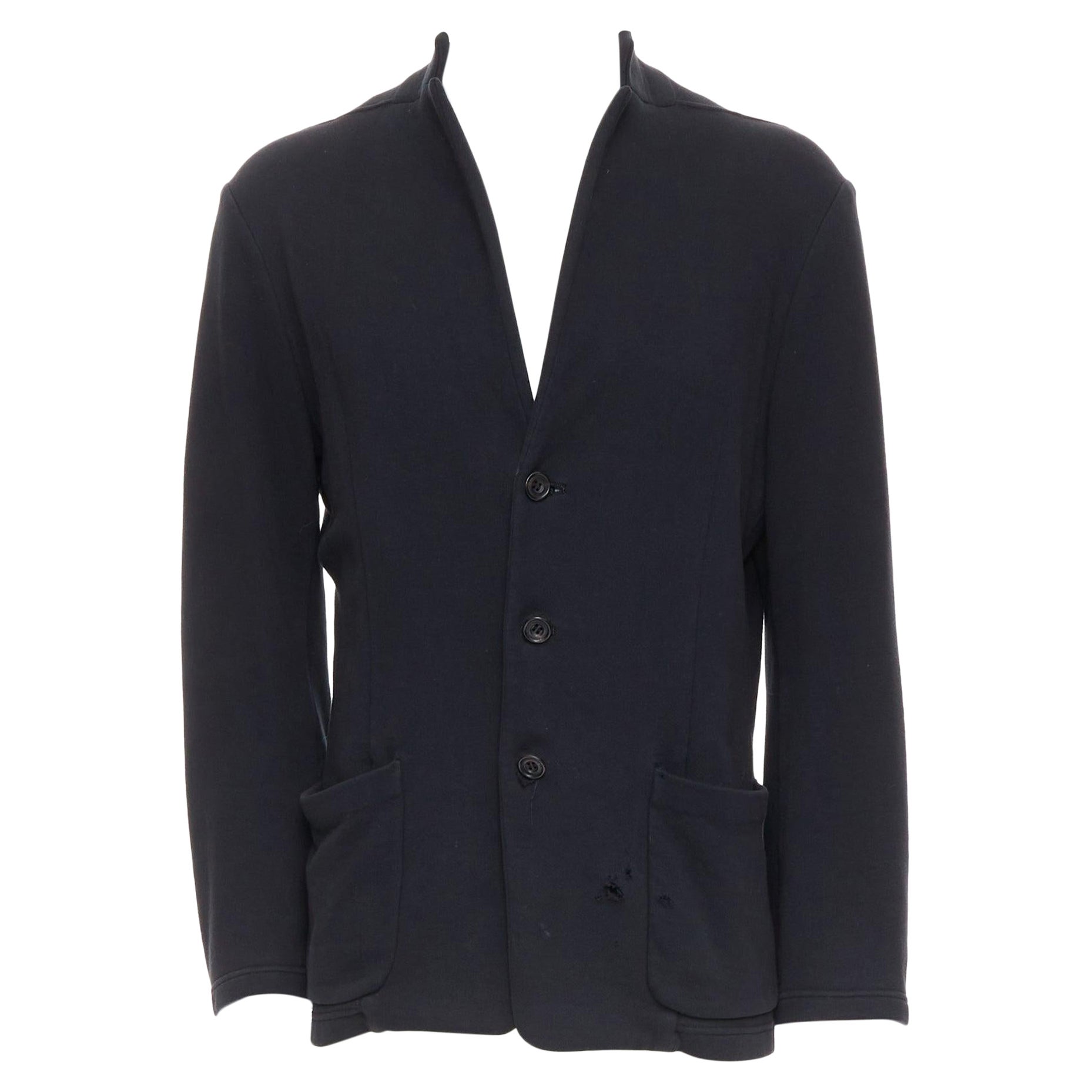 ATO blazer recortado con bolsillos de punto de algodón negro IT46 S