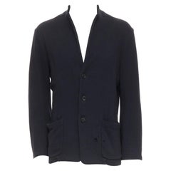 ATO blazer recortado con bolsillos de punto de algodón negro IT46 S
