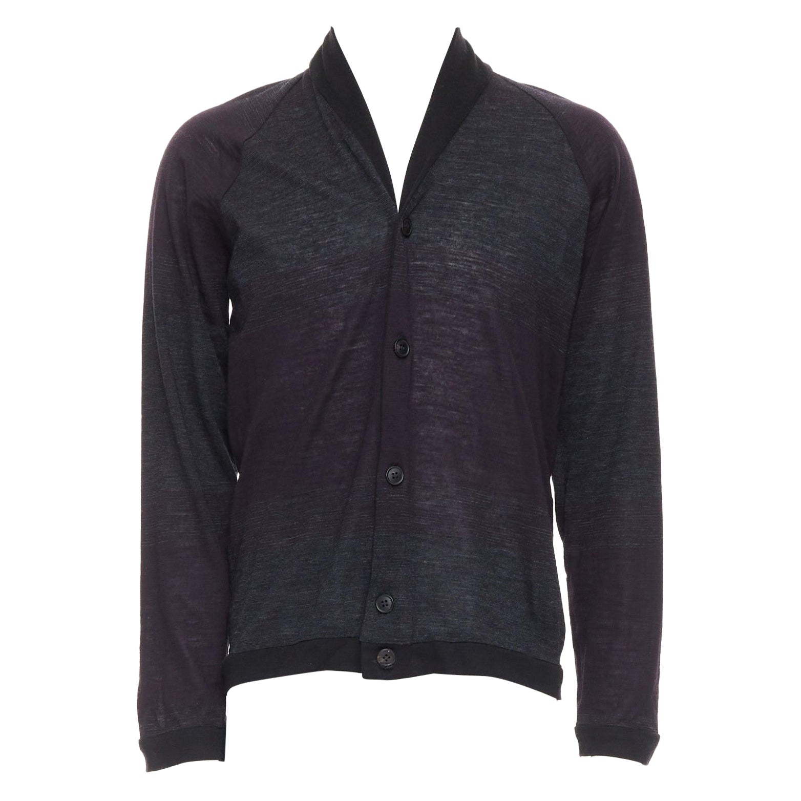 STEPHEN SCHNEIDER dunkelgrau 100% Wolle Farbverlauf Strickjacke Sz4 M im Angebot