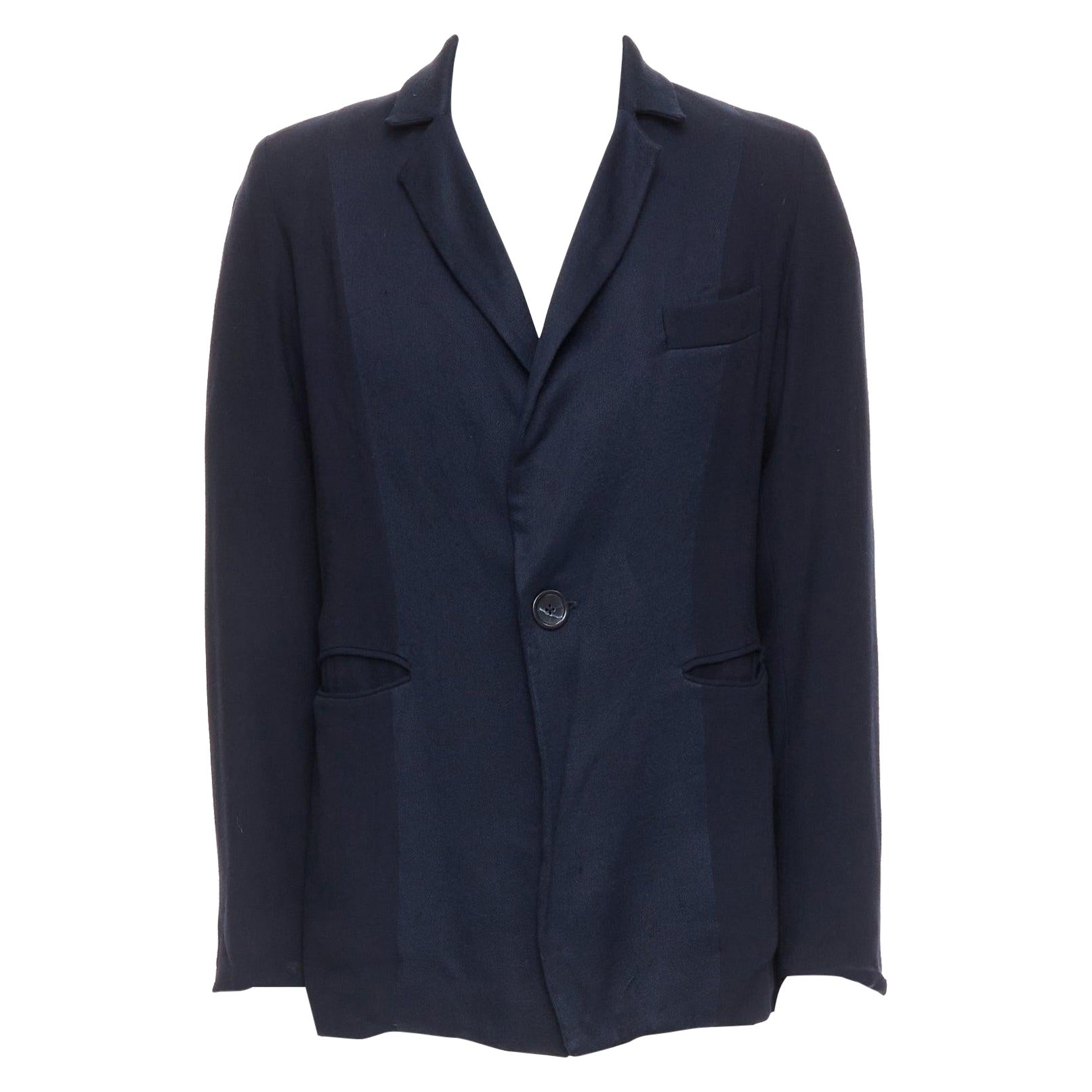 STEPHEN SCHNEIDER blazer boxy suave con bolsillos en tejido multibolsillos azul marino Sz2 S