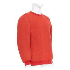 MAISON MARGIELA 2010 roter Neopren-Pullover mit strukturierten, gebogenen Ärmeln S