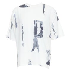 BLESS BERLIN  N31 weiß grau abstrakter Portraitdruck kastenförmiges Top S