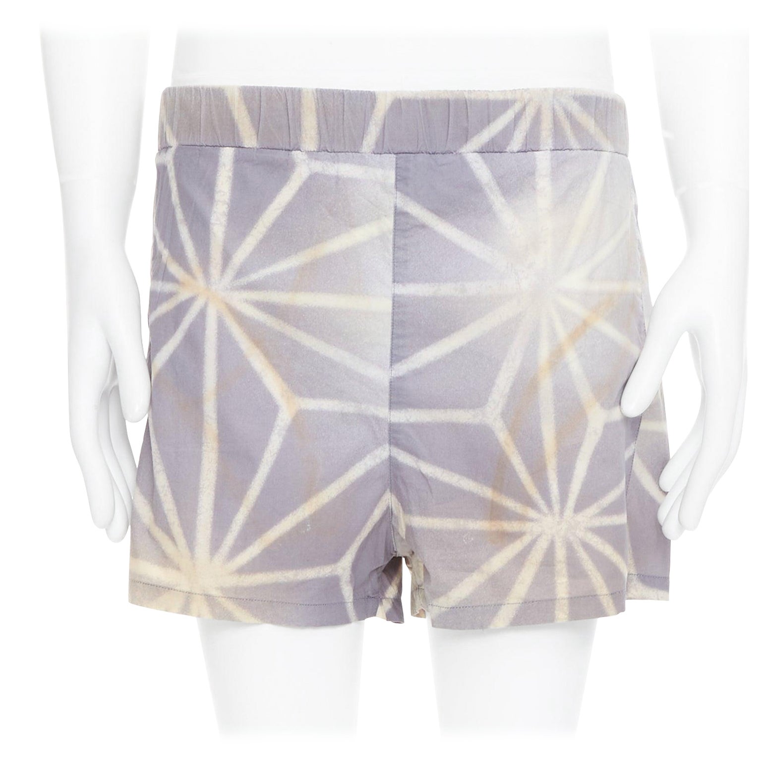 MARNI light purple cream abstract print elastic shorts IT46 S