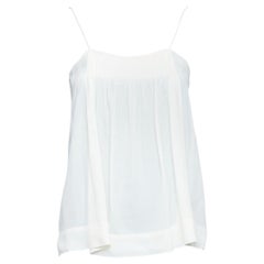 CHLOE cream tucked pleats spaghetti strap babydoll cami FR34 XS