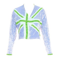 Seltene seltene VOYAGE INVEST IN THE ORIGINAL grüne lila union jack cropped Strickjacke M