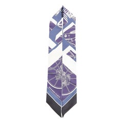 Foulard HERMES 100% soie Springs Springs Twilly Marine Creme Petrole