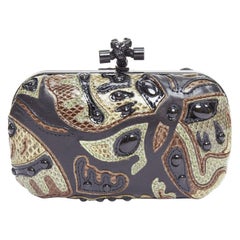 BOTTEGA VENETA Knot Limited Edition scaled leather applique bead box clutch