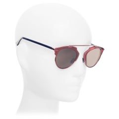 Gafas de sol de aviador DIOR SoReal NSZL3 puente metálico azul burdeos