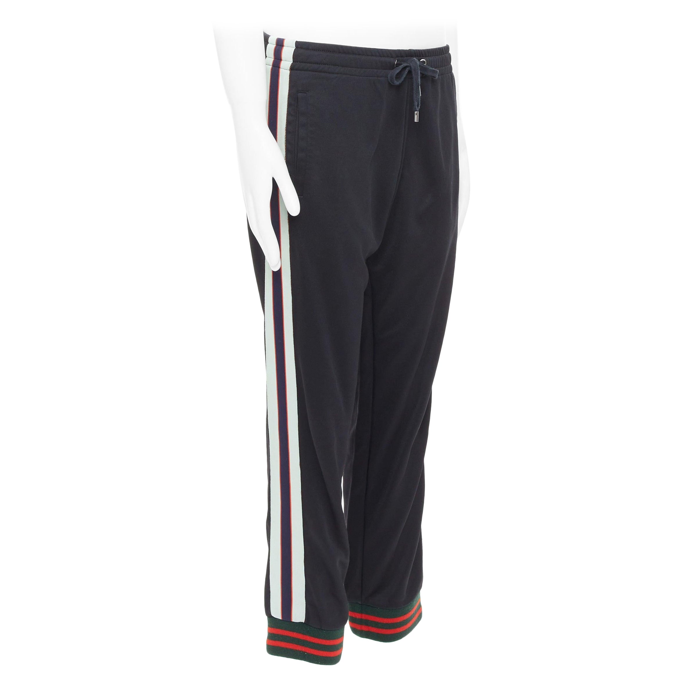 GUCCI negro beige rojo logo cinta lateral jogger track pants S
