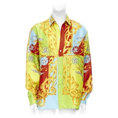 VERSACE 2020 Barocco Acanthus Pop Print Limited silk shirt EU39 S