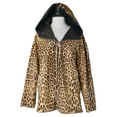 Sudadera con capucha de piel de ternera estampada de leopardo Christian Dior