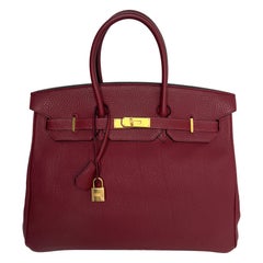 Hermes Rouge H Birkin 35 Bag