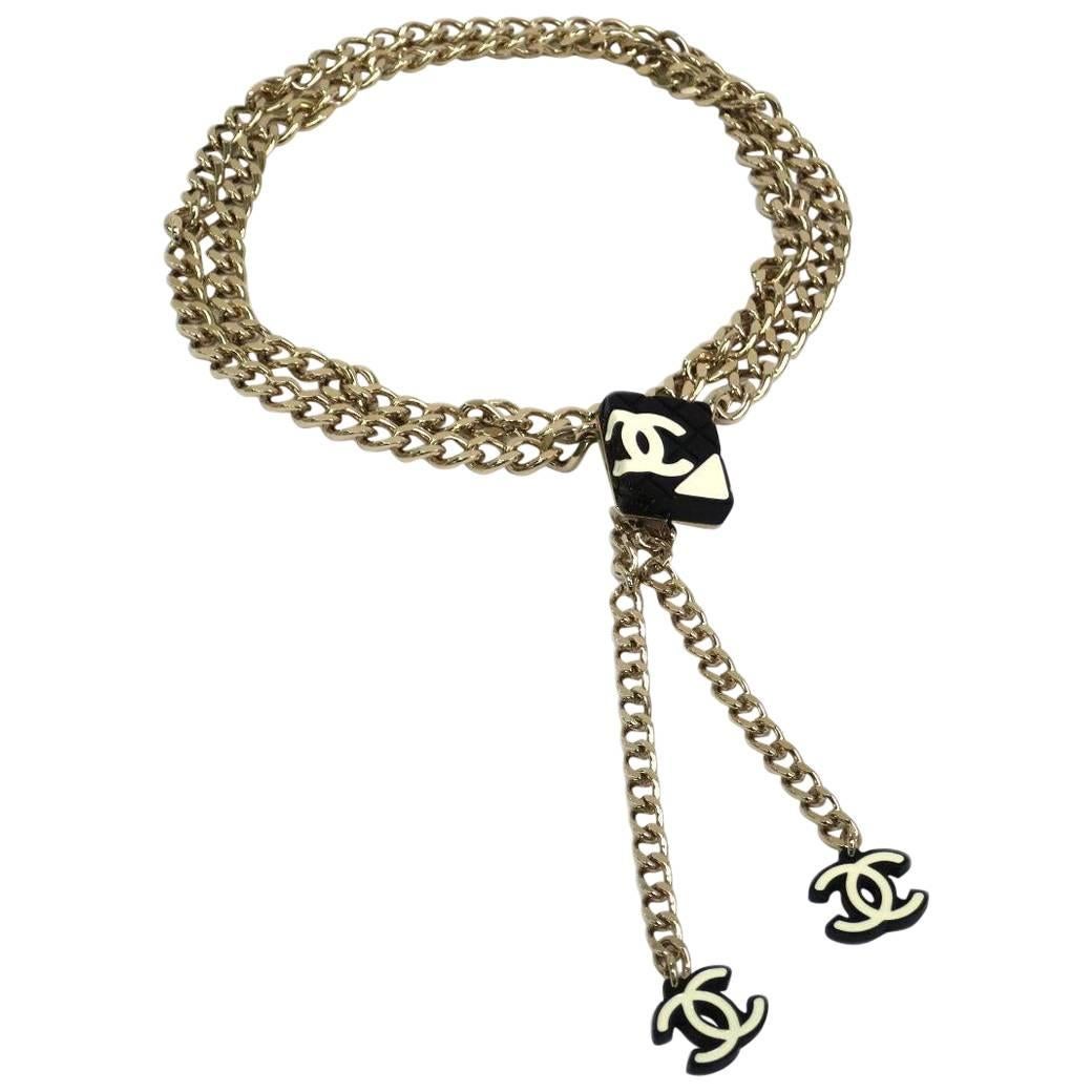 Chanel CURRENT LIKE NEW Gold Multi Link Charm Waist Belt in Box