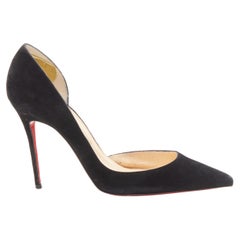 CHRISTIAN LOUBOUTIN Zapatos de tacón de aguja Iriza 100 de ante negro EU38