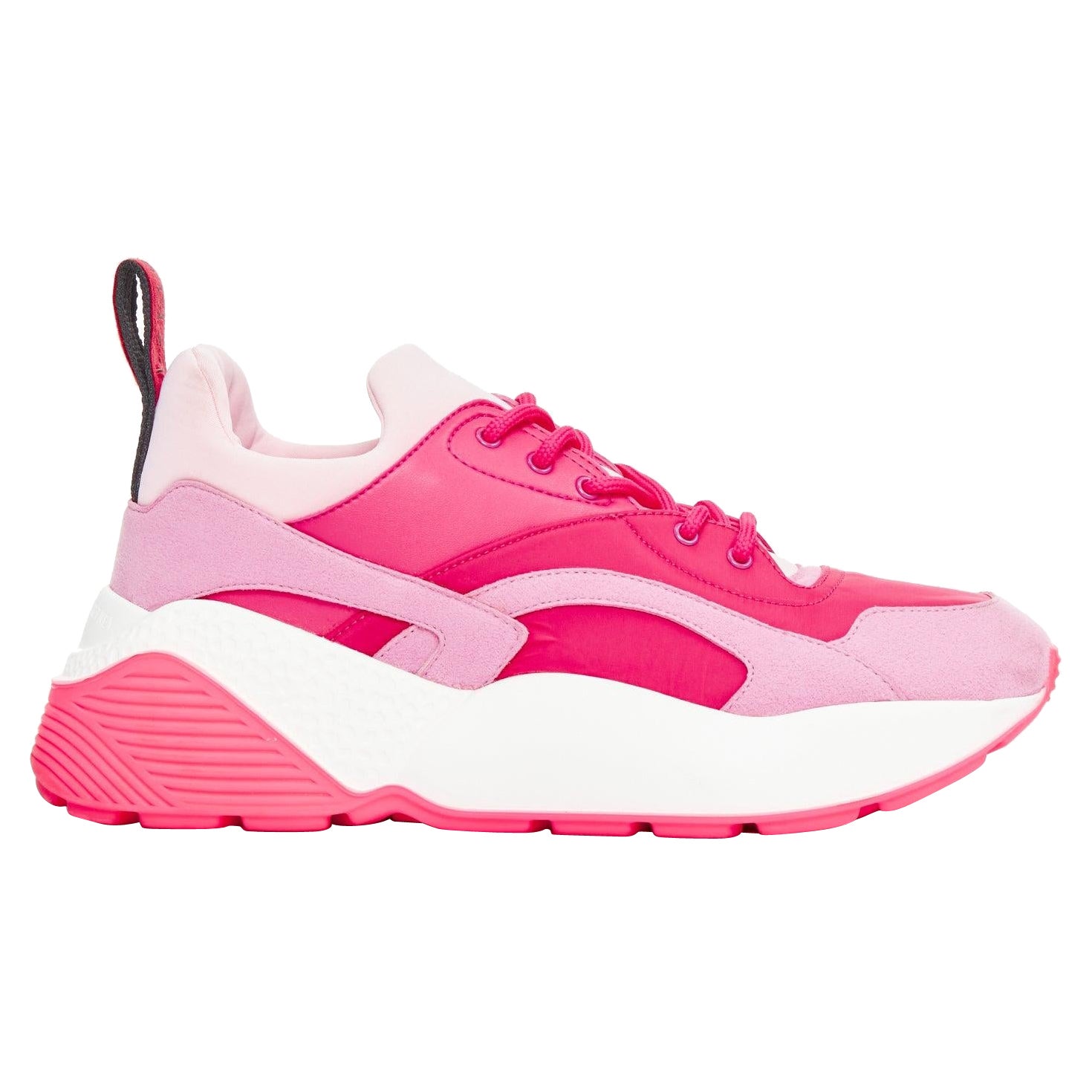 STELLA MCCARTNEY Eclypse pink fabric patchwork dad sneakers EU38 For Sale