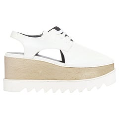 STELLA MCCARTNEY Elyse white vegan leather lace up platforms EU39