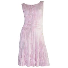 UNWORN Chanel Ruffled Pink Cashmere Blend Knit Dress 40