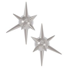 Orecchini Naimah Spiked Ball in rodio