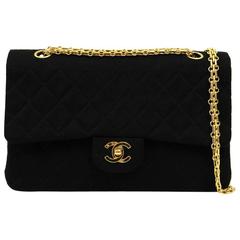 1990s Chanel Black Jersey 2.55 Bag 