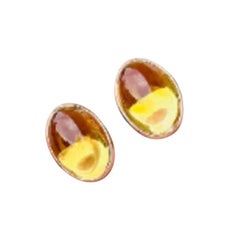 12.1 Carats Citrine Gemstone Men's Cufflinks in 925 Sterling Silver