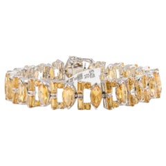 Vintage Statement Featuring Golden Citrine Accents Bracelet in 925 Sterling Silver